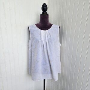 Cj Banks Women's White Beige Dot Print Top Blouse Relaxed  Size 1X